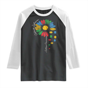 Autism Awareness Celebrate Differences Raglan Shirt Sunflower Puzzle Pieces TS11 Black White Print Your Wear