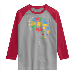 Autism Awareness Celebrate Differences Raglan Shirt Sunflower Puzzle Pieces TS11 Sport Gray Red Print Your Wear