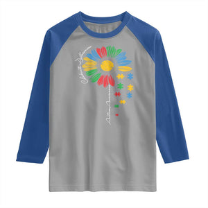 Autism Awareness Celebrate Differences Raglan Shirt Sunflower Puzzle Pieces TS11 Sport Gray Royal Print Your Wear