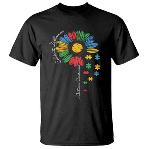 Autism Awareness Celebrate Differences T Shirt Sunflower Puzzle Pieces TS11 Black Print Your Wear