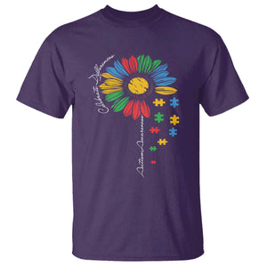 Autism Awareness Celebrate Differences T Shirt Sunflower Puzzle Pieces TS11 Purple Print Your Wear