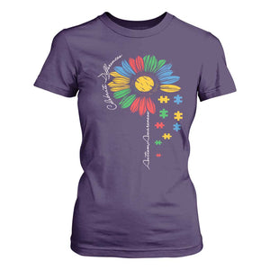 Autism Awareness Celebrate Differences T Shirt For Women Sunflower Puzzle Pieces TS11 Purple Print Your Wear