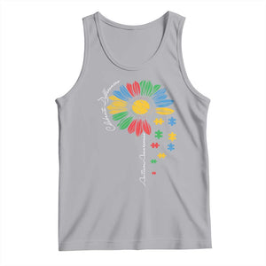 Autism Awareness Celebrate Differences Tank Top Sunflower Puzzle Pieces TS11 Athletic Heather Print Your Wear