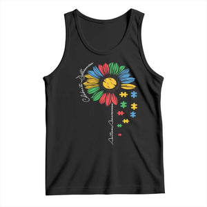 Autism Awareness Celebrate Differences Tank Top Sunflower Puzzle Pieces TS11 Black Print Your Wear