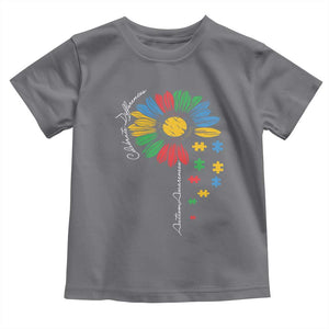 Autism Awareness Celebrate Differences Toddler T Shirt Sunflower Puzzle Pieces TS11 Charcoal Print Your Wear