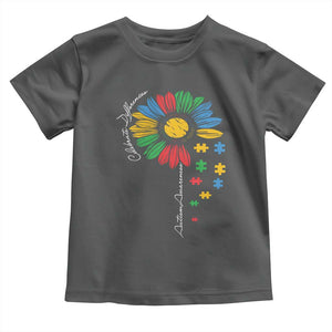 Autism Awareness Celebrate Differences Toddler T Shirt Sunflower Puzzle Pieces TS11 Dark Heather Print Your Wear