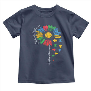 Autism Awareness Celebrate Differences Toddler T Shirt Sunflower Puzzle Pieces TS11 Navy Print Your Wear