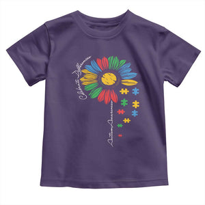 Autism Awareness Celebrate Differences Toddler T Shirt Sunflower Puzzle Pieces TS11 Purple Print Your Wear