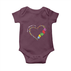 Autism Awareness Accept Understand Love Baby Onesie Love Heart Puzzle Pieces TS11 Maroon Print Your Wear