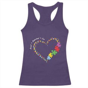 Autism Awareness Accept Understand Love Racerback Tank Top Love Heart Puzzle Pieces TS11 Purple Print Your Wear
