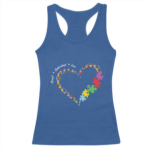 Autism Awareness Accept Understand Love Racerback Tank Top Love Heart Puzzle Pieces TS11 Royal Blue Print Your Wear
