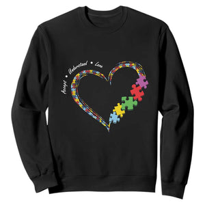 Autism Awareness Accept Understand Love Sweatshirt Love Heart Puzzle Pieces TS11 Black Print Your Wear