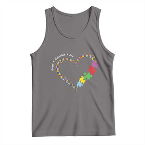 Autism Awareness Accept Understand Love Tank Top Love Heart Puzzle Pieces TS11 Deep Heather Print Your Wear
