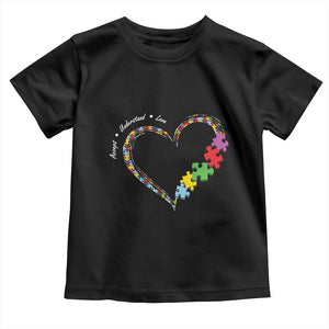 Autism Awareness Accept Understand Love Toddler T Shirt Love Heart Puzzle Pieces TS11 Black Print Your Wear