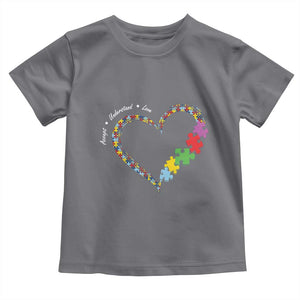Autism Awareness Accept Understand Love Toddler T Shirt Love Heart Puzzle Pieces TS11 Charcoal Print Your Wear