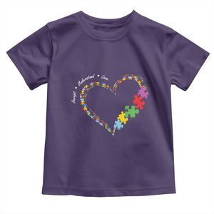 Autism Awareness Accept Understand Love Toddler T Shirt Love Heart Puzzle Pieces TS11 Purple Print Your Wear