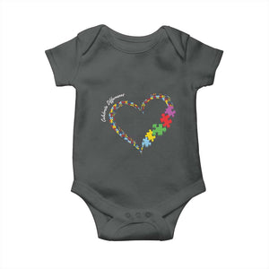 Autism Awareness Celebrate Differences Baby Onesie Love Heart Puzzle Pieces TS11 Dark Heather Print Your Wear