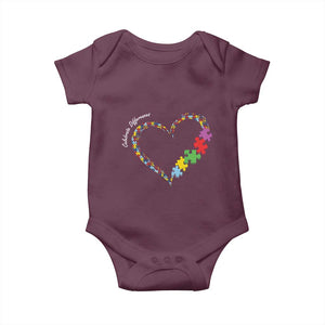 Autism Awareness Celebrate Differences Baby Onesie Love Heart Puzzle Pieces TS11 Maroon Print Your Wear