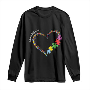 Autism Awareness Celebrate Differences Long Sleeve Shirt Love Heart Puzzle Pieces TS11 Black Print Your Wear
