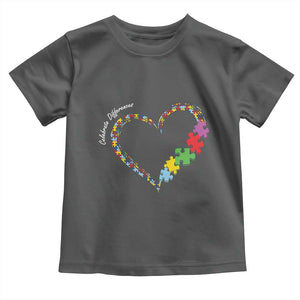 Autism Awareness Celebrate Differences Toddler T Shirt Love Heart Puzzle Pieces TS11 Dark Heather Print Your Wear