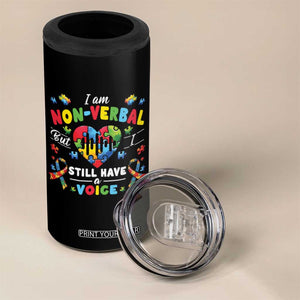 I Am Non Verbal But I Still Have A Voice Autism Awareness 4 in 1 Can Cooler Tumbler Heart Puzzle TS11 Print Your Wear