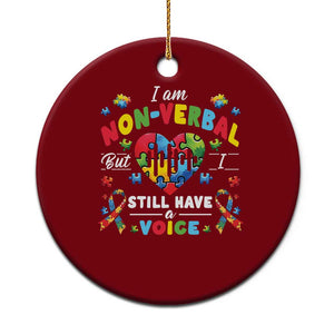 I Am Non Verbal But I Still Have A Voice Autism Awareness Ceramic Ornament Heart Puzzle TS11 1pc Red Print Your Wear