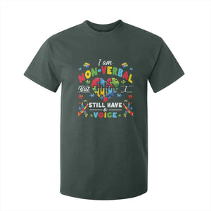 I Am Non Verbal But I Still Have A Voice Autism Awareness T Shirt For Kid Heart Puzzle TS11 Dark Forest Green Print Your Wear