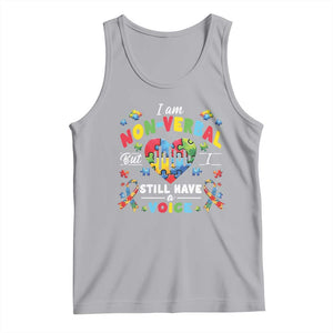 I Am Non Verbal But I Still Have A Voice Autism Awareness Tank Top Heart Puzzle TS11 Athletic Heather Print Your Wear
