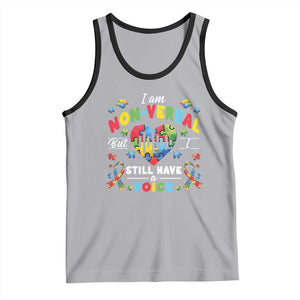 I Am Non Verbal But I Still Have A Voice Autism Awareness Tank Top Heart Puzzle TS11 Athletic Heather Black Print Your Wear