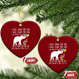 Autism Awareness Mom Ceramic Ornament I Will Speak Fight Advocate For You So That You Can Do It For Yourself TS11 Print Your Wear