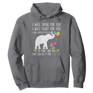 Autism Awareness Mom Hoodie I Will Speak Fight Advocate For You So That You Can Do It For Yourself TS11 Charcoal Print Your Wear
