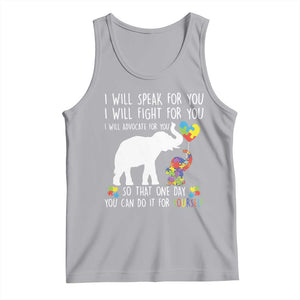 Autism Awareness Mom Tank Top I Will Speak Fight Advocate For You So That You Can Do It For Yourself TS11 Athletic Heather Print Your Wear