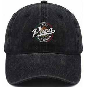Funny El Papa Mas Chingon Washed Cotton Baseball Cap Best Mexican Dad Father's Day TS11 Print Your Wear