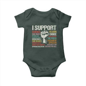 I Support Progressive Liberal Human Rights Baby Onesie Vintage Hand Fist TS11 Print Your Wear