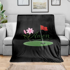 Amen Funny Golf Throw Blanket Azalea Floral Augusta Georgia for Golfers TS11 Print Your Wear