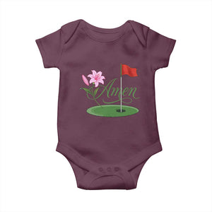 Amen Funny Golf Baby Onesie Azalea Floral Augusta Georgia for Golfers TS11 Maroon Print Your Wear
