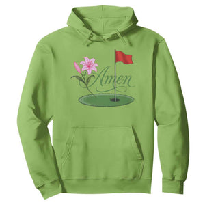 Amen Funny Golf Hoodie Azalea Floral Augusta Georgia for Golfers TS11 Lime Print Your Wear