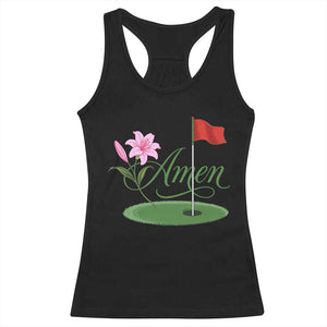 Amen Funny Golf Racerback Tank Top Azalea Floral Augusta Georgia for Golfers TS11 Black Print Your Wear