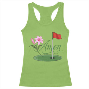 Amen Funny Golf Racerback Tank Top Azalea Floral Augusta Georgia for Golfers TS11 Lime Print Your Wear