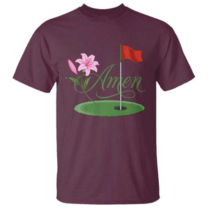 Amen Funny Golf T Shirt Azalea Floral Augusta Georgia for Golfers TS11 Maroon Print Your Wear