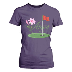 Amen Funny Golf T Shirt For Women Azalea Floral Augusta Georgia for Golfers TS11 Purple Print Your Wear