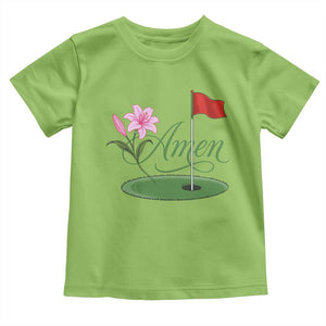 Amen Funny Golf Toddler T Shirt Azalea Floral Augusta Georgia for Golfers TS11 Lime Print Your Wear