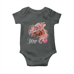 Talk Derby To Me Baby Onesie Funny Horse Racing Derby Day Stargazer Lilies TS11 Dark Heather Print Your Wear