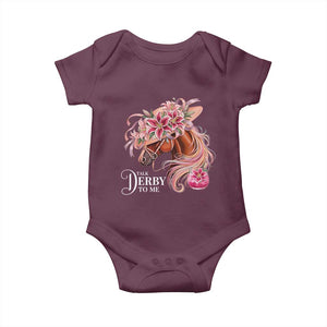 Talk Derby To Me Baby Onesie Funny Horse Racing Derby Day Stargazer Lilies TS11 Maroon Print Your Wear