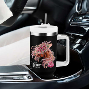 Talk Derby To Me Tumbler With Handle Funny Horse Racing Derby Day Stargazer Lilies TS11 Print Your Wear