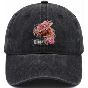Talk Derby To Me Washed Cotton Baseball Cap Funny Horse Racing Derby Day Stargazer Lilies TS11 Print Your Wear