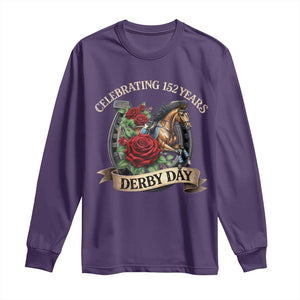 Celebrating 152 Years Derby Day Long Sleeve Shirt Vintage Horse Racing Roses TS11 Purple Print Your Wear