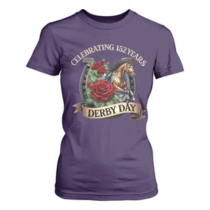 Celebrating 152 Years Derby Day T Shirt For Women Vintage Horse Racing Roses TS11 Purple Print Your Wear