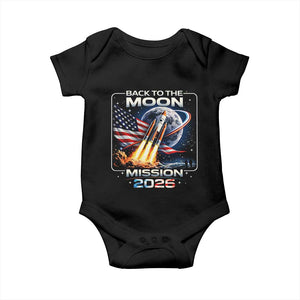 Back To The Moon Mission 2026 Baby Onesie Rocket Launch Moon Space Program TS11 Black Print Your Wear