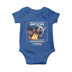 Back To The Moon Mission 2026 Baby Onesie Rocket Launch Moon Space Program TS11 Royal Blue Print Your Wear